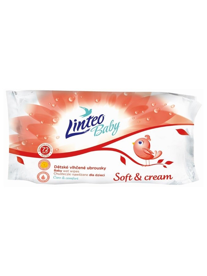Vlhčené obrúsky Linteo Baby 72 ks Soft and cream