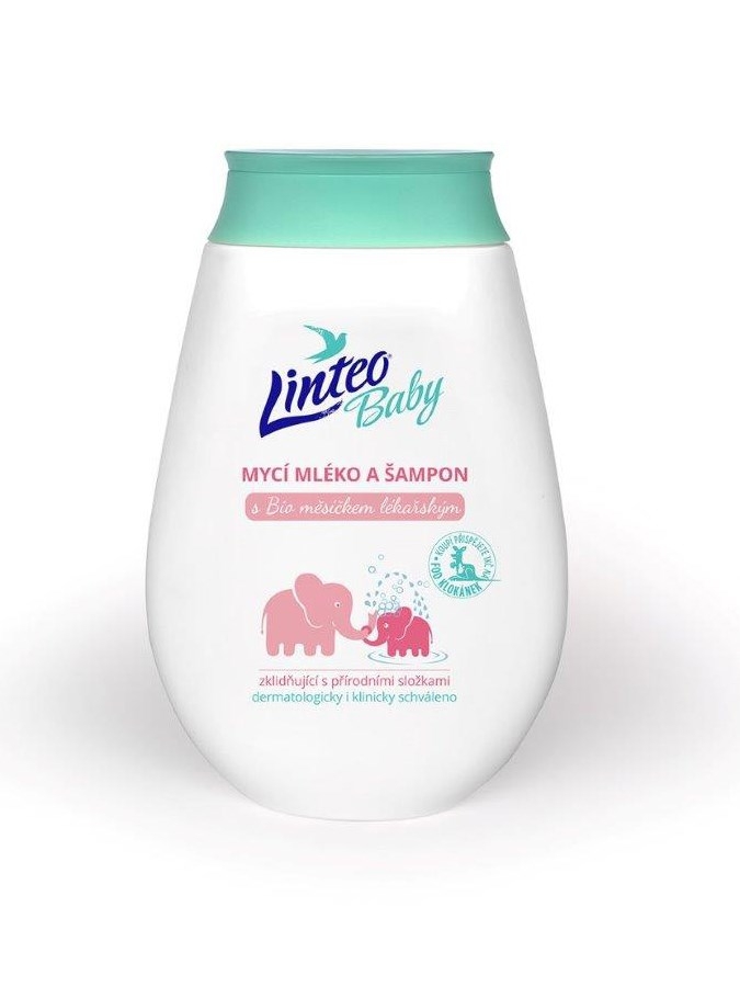Detské umývacie mlieko a šampón Linteo Baby s nechtíkom lekárskym