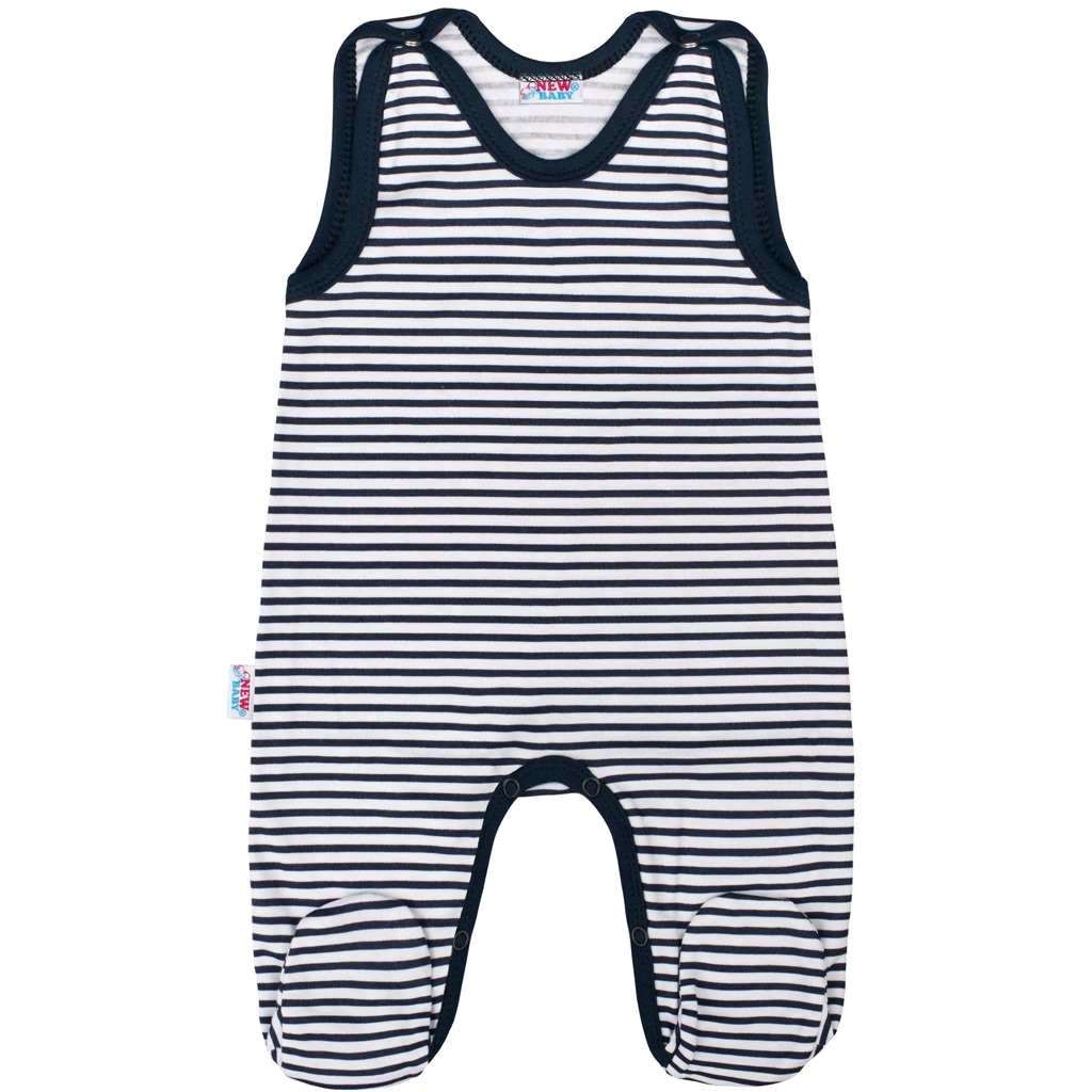 Dojčenské dupačky New Baby Classic II s modrými pruhmi 80 (9-12m)