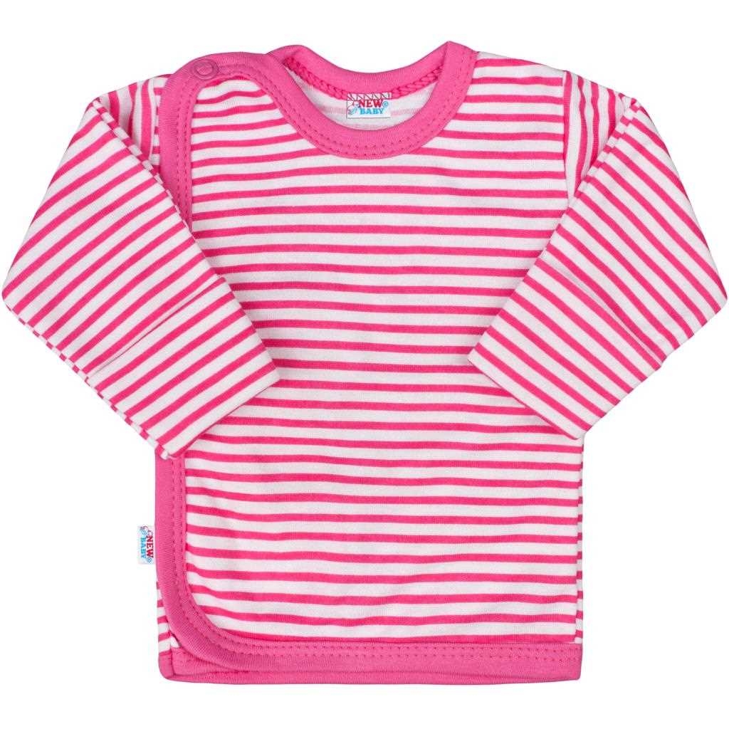 Dojčenská košieľka New Baby Classic II s ružovými pruhmi 68 (4-6m)