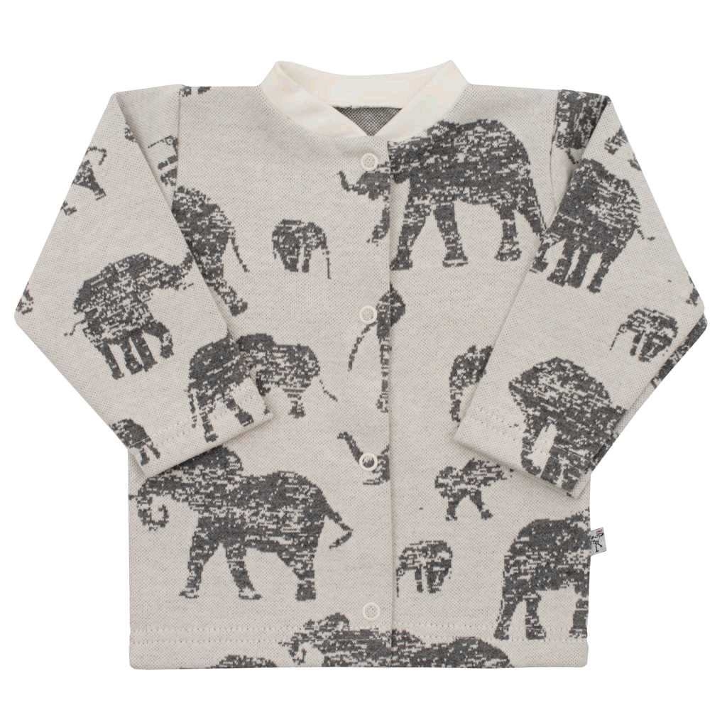Dojčenský kabátik Baby Service Slony sivý 74 (6-9m)