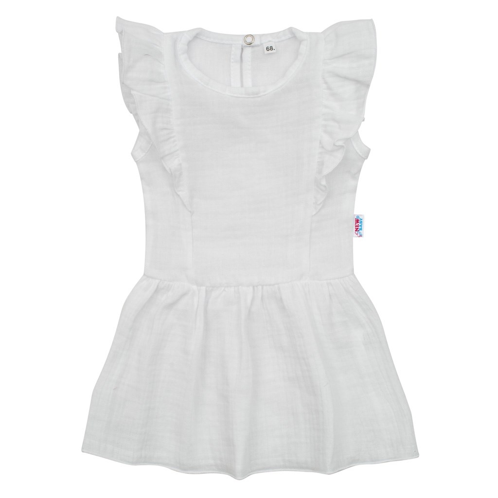Dojčenské mušelínové šaty New Baby Summer Nature Collection biele 80 (9-12m)