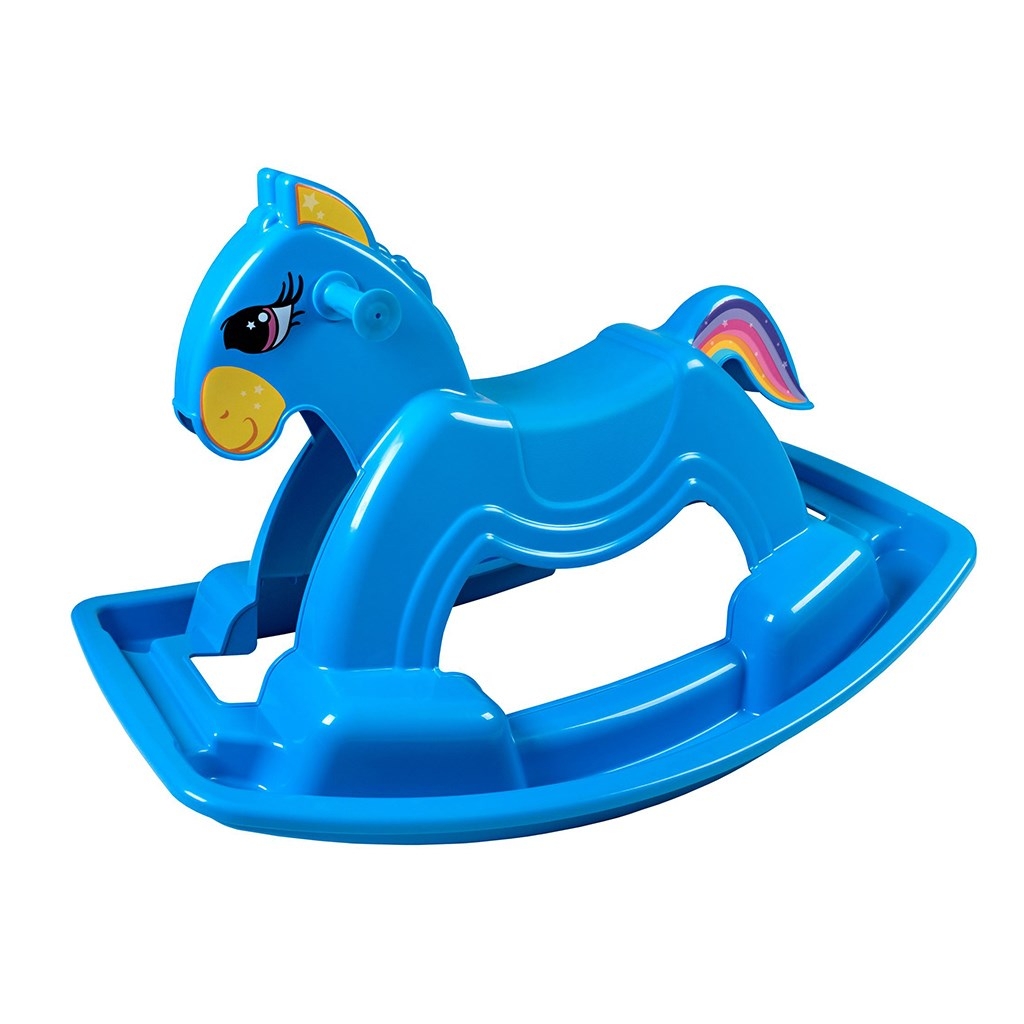 Hojdací koník plastový BAYO 92 cm modrý