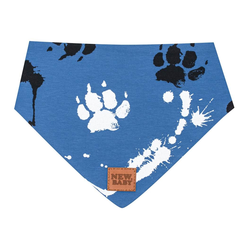 Dojčenská bavlnená šatka na krk New Baby Paw modrá M M
