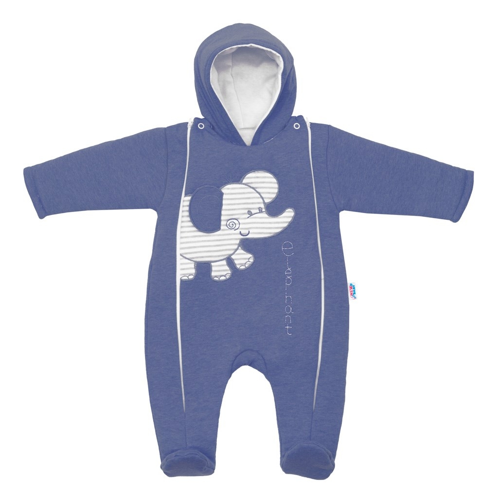 Zimná kombinézka New Baby Winter Elephant jeans 56 (0-3m)