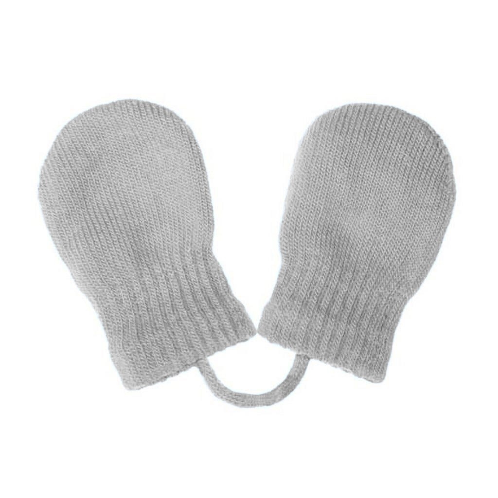 Detské zimné rukavičky New Baby so šnúrkou svetlo sivé 56 (0-3m)
