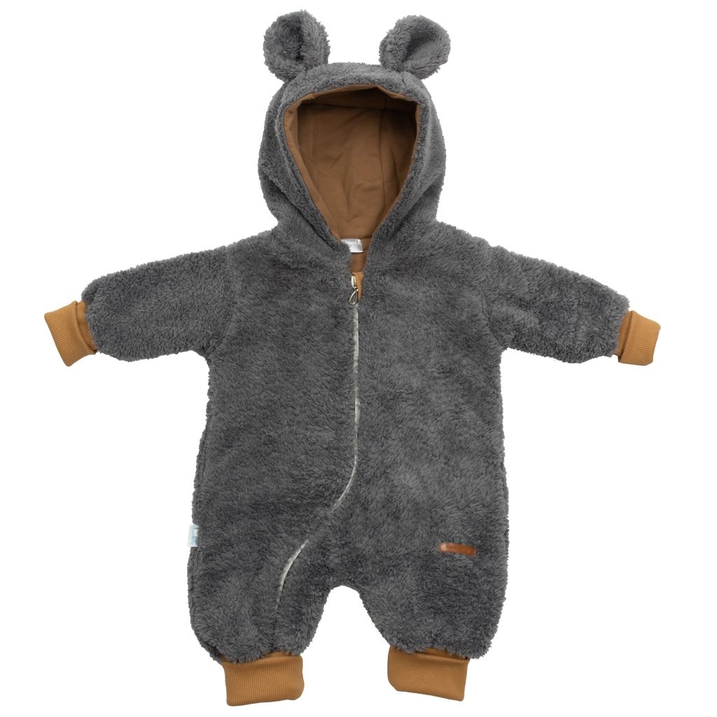 Luxusný detský zimný overal New Baby Teddy bear sivý 56 (0-3m)