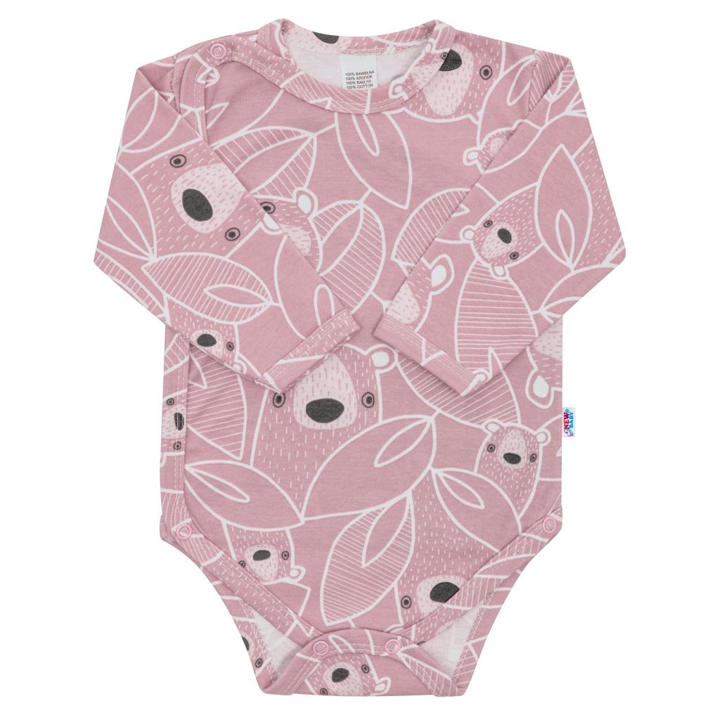 Dojčenské body celorozopínacie New Baby BuBu ružové 56 (0-3m)