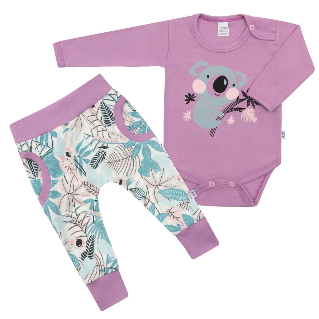 2-dielna bavlnená súprava New Baby Rebel lila 56 (0-3m)