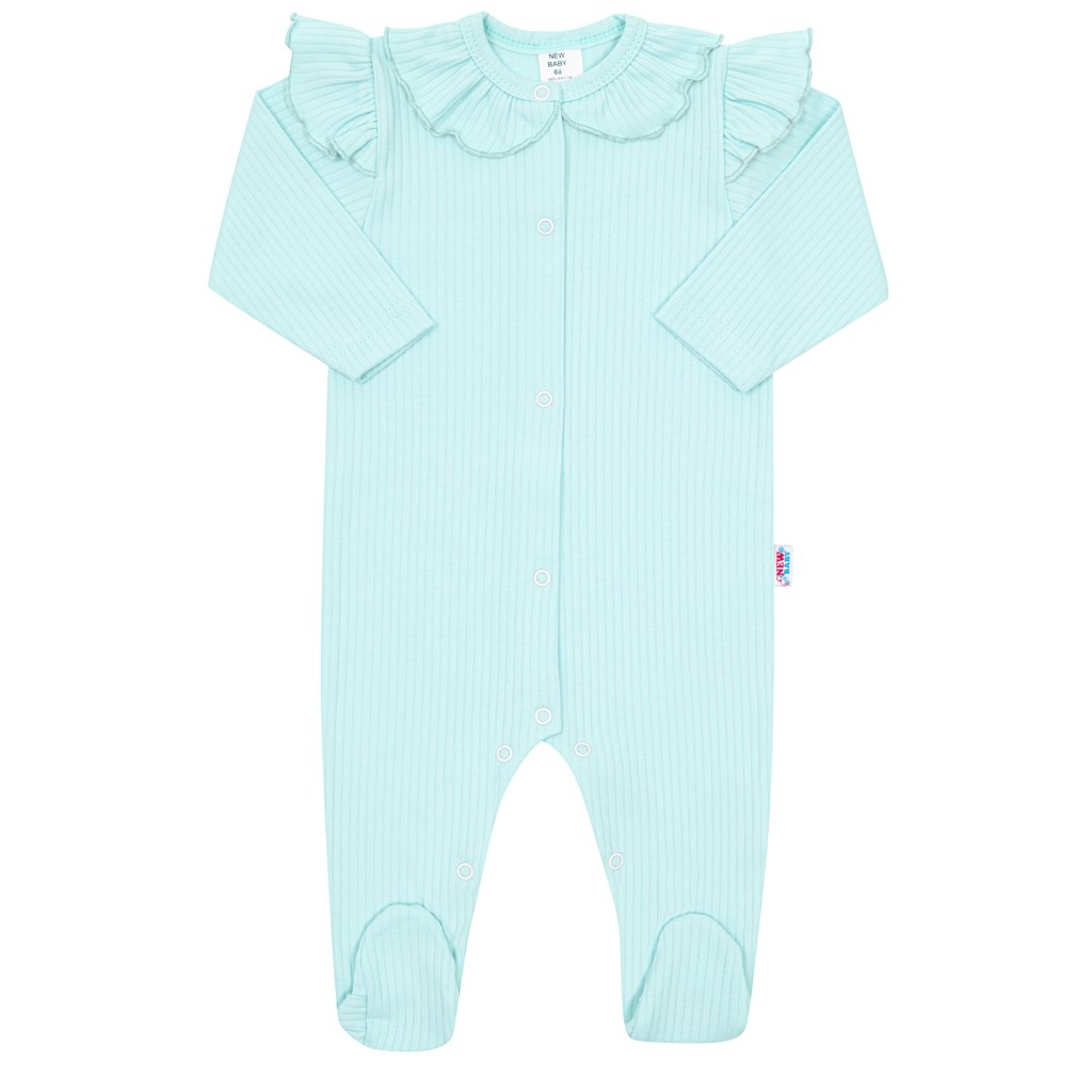 Dojčenský bavlnený overal New Baby Stripes ľadovo modrá 56 (0-3m)