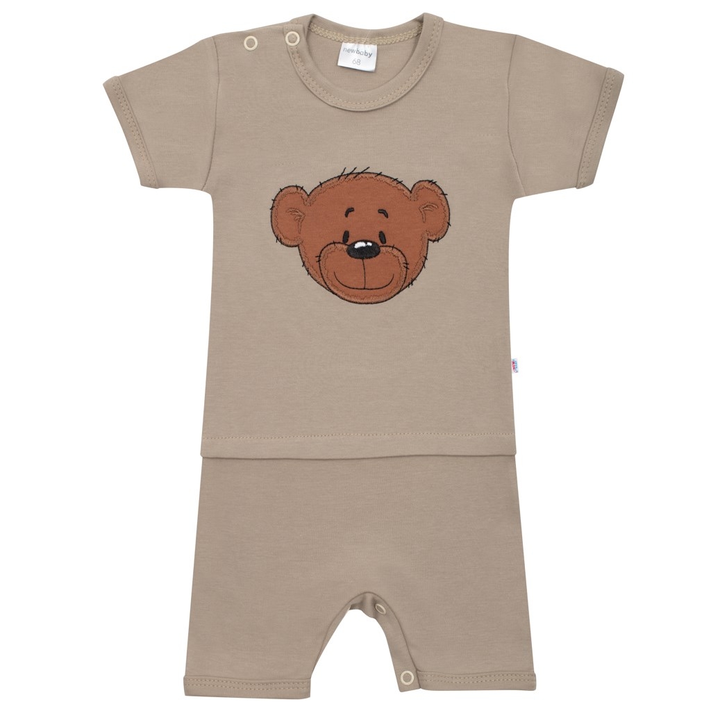 Dojčenský letný bavlnený overal New Baby BrumBrum latte 62 (3-6m)