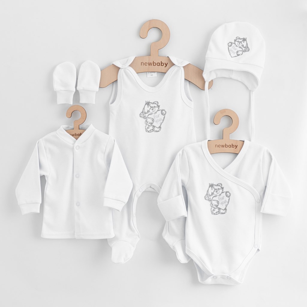 5-dielna dojčenská súpravička do pôrodnice New Baby Classic biela 50
