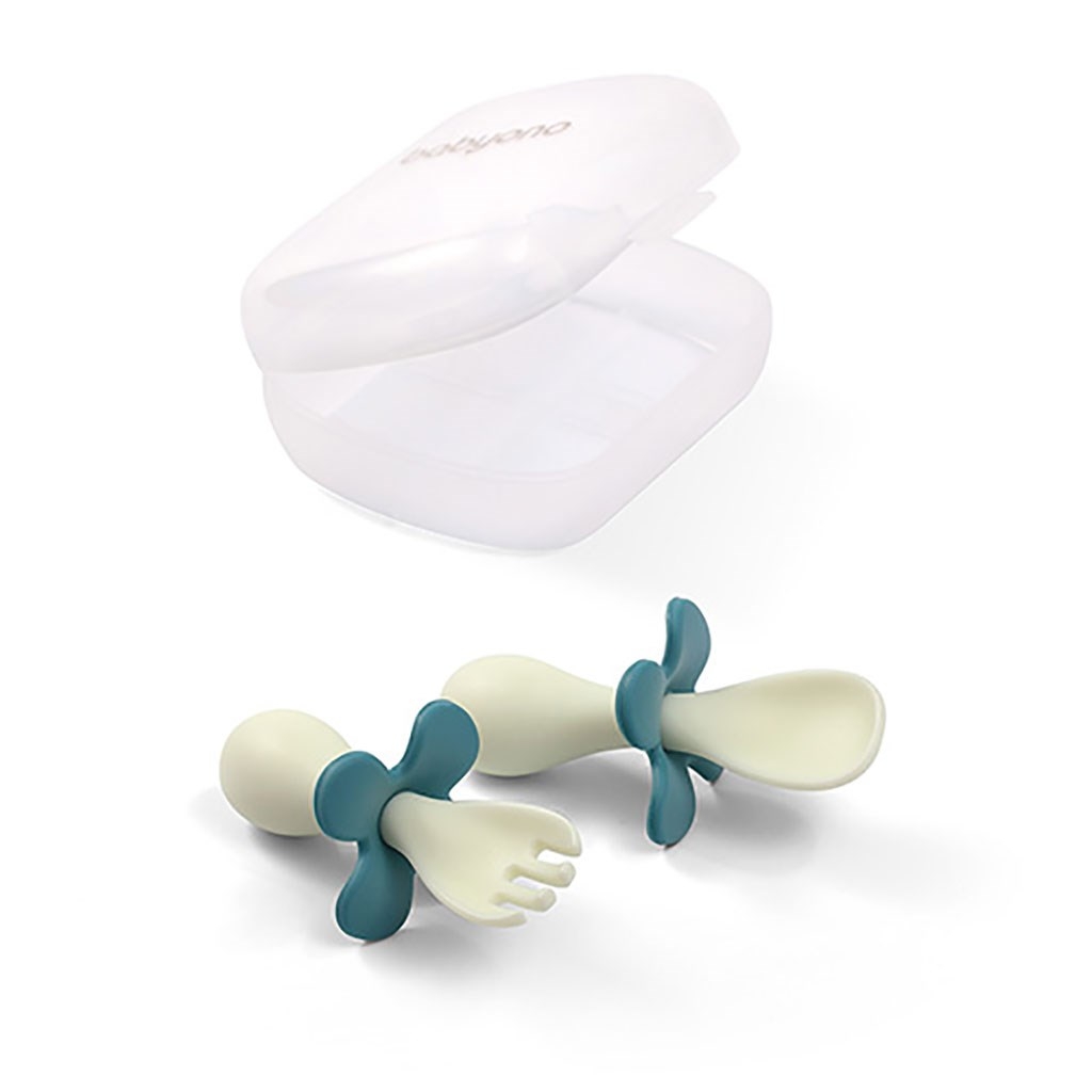 Ergonomický príbor pre deti Baby Ono modrozelený