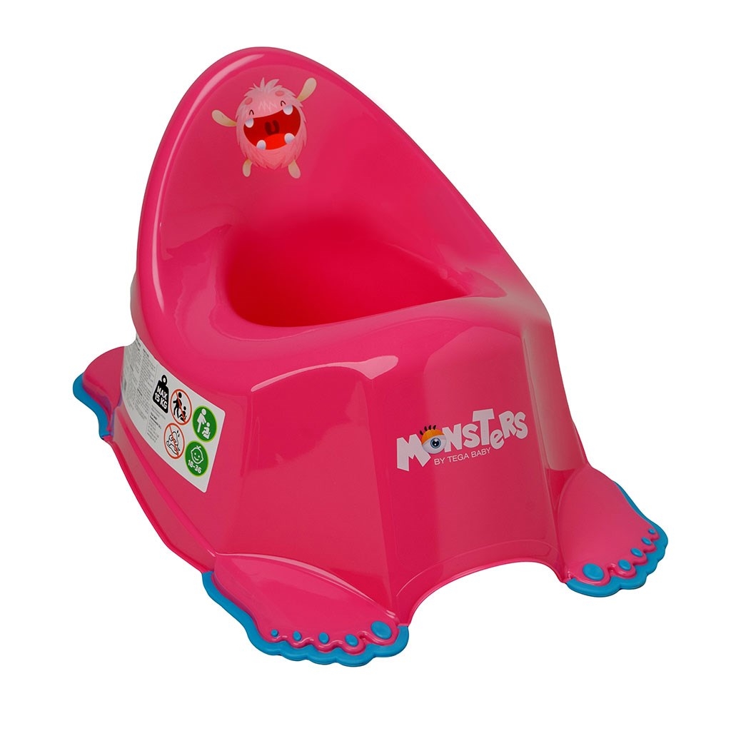 Hrajúci detský nočník protišmykový MONSTERS ružový