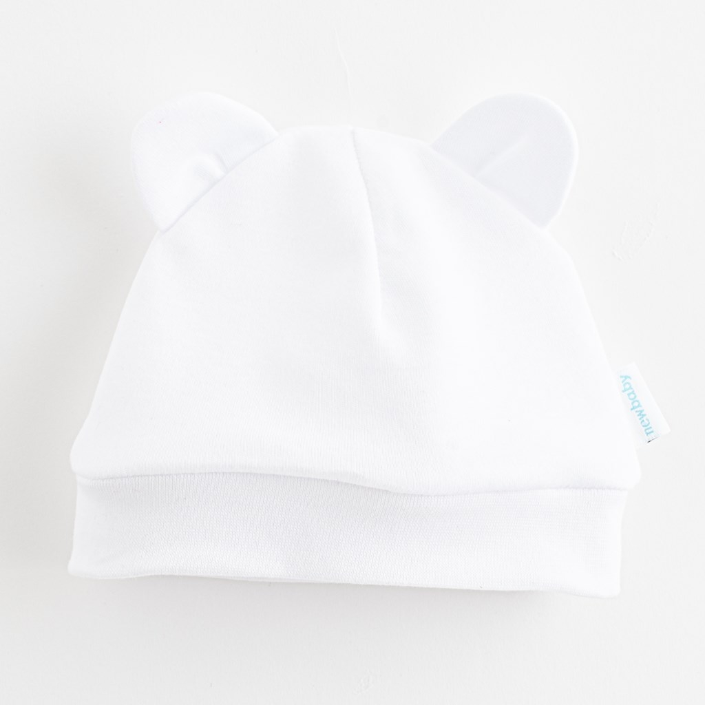 Dojčenská bavlnená čiapočka New Baby Kids biela 74 (6-9m)