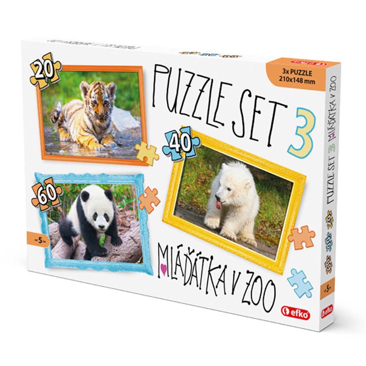 Puzzle Set 3 Mláďatka v Zoo