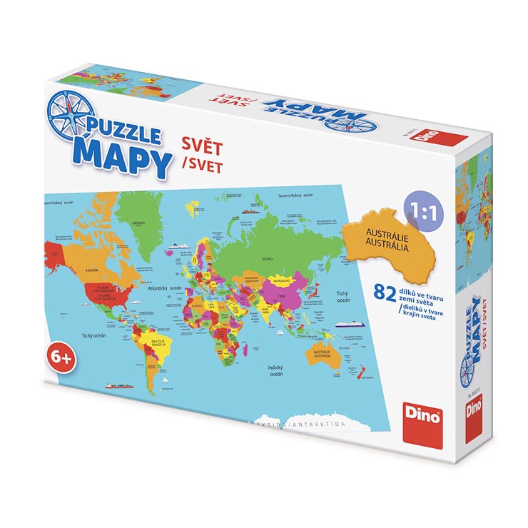 Puzzle mapa Svet 82ks