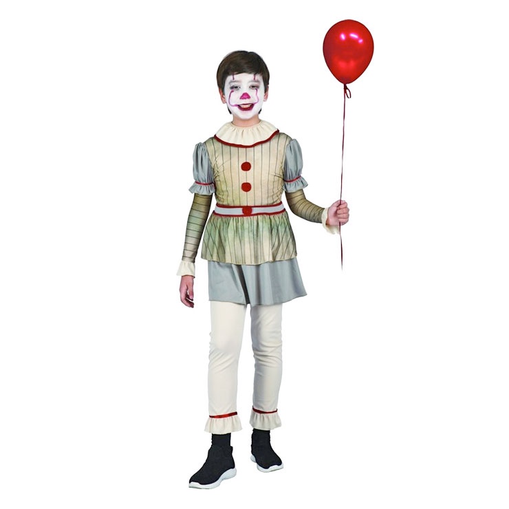 Šaty na karneval - strašidelný klaun, 110 - 120 cm