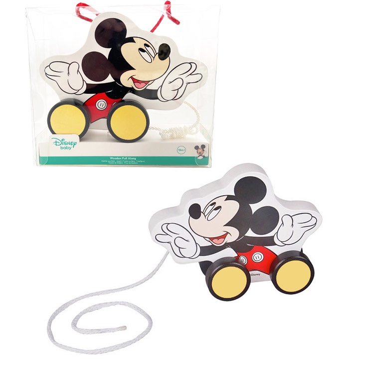 Drevený Mickey na ťahanie