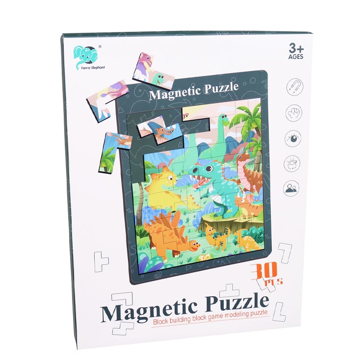 Puzzle magnetické Dino 30 ks