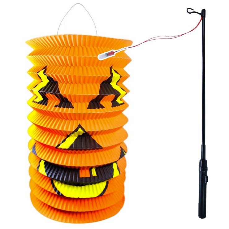 Lampión Halloween so svietiacou paličkou
