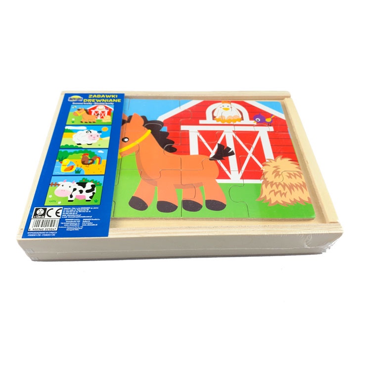 Drevené puzzle - Farma 4 zvieratá
