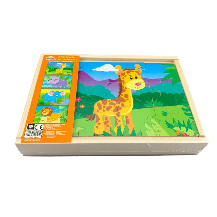 Drevené puzzle - ZOO 4 zvieratá
